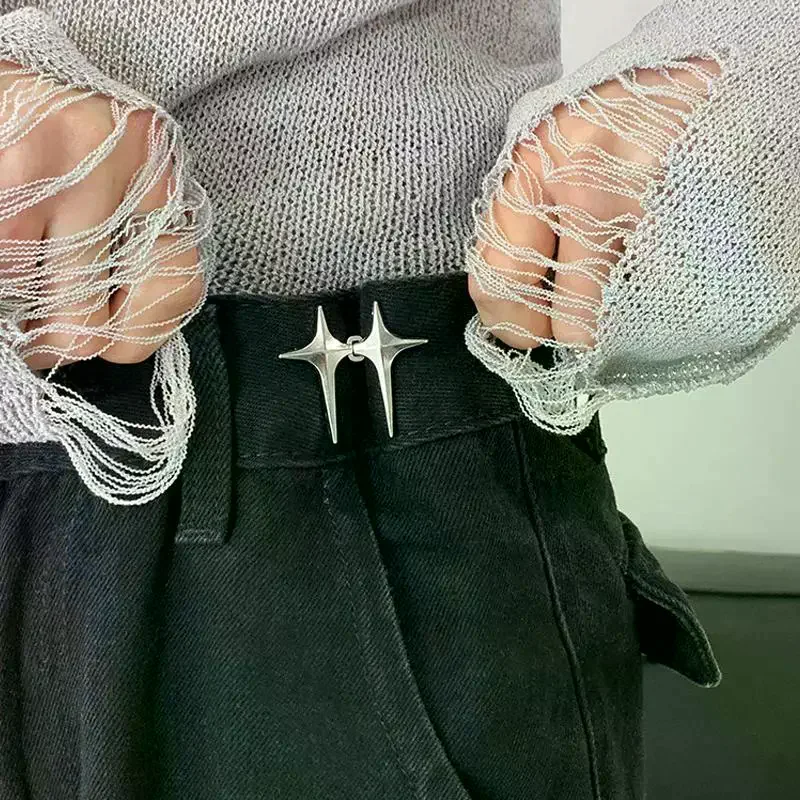 

Temperament Four Pointed Star Waist Tightening Tool Adjustable Waist Buckle Fashionable Jeans Fixed Waist Buckle