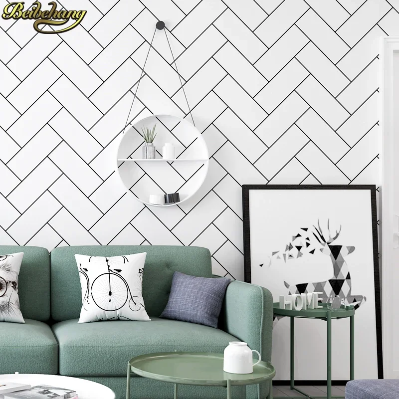 beibehang papel de parede 3d Nordic white brick pattern wallpaper modern background wall paper roll wallpapers for living room