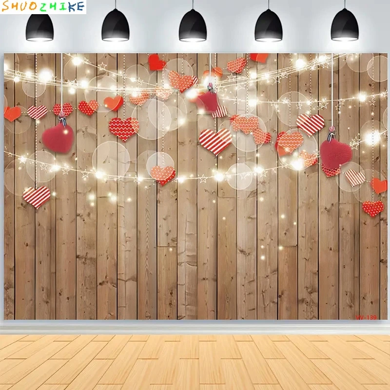 Виниловые фоны для свадебной фотографии ко Дню святого Валентина, реквизит, роза, сердце любви, романтические фотовоздушные шары, вечерние фон VS-95