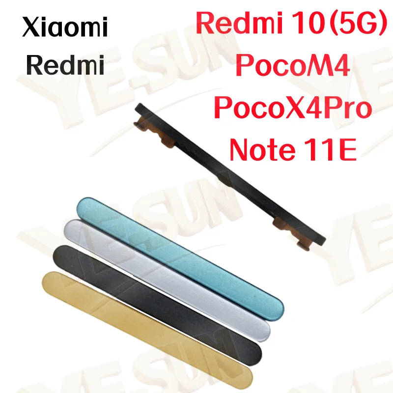 On and Off Buttons For Xiaomi Redmi10(5G)/Note11E/PocoM4/PocoX4Pro Side Volume Buttons Volume Up Down Buttons Keys