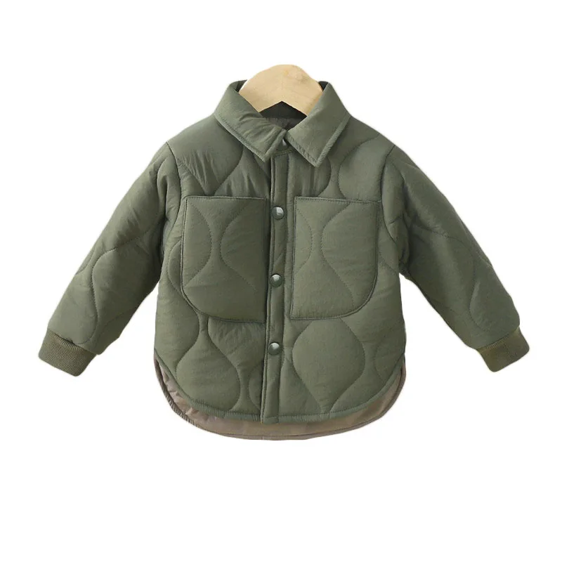 Boys Girls Autumn and Winter Coat Clothes Baby Long-sleeve Padded Jacket Kids  Shirt style Tops Outerwear Clothing 1-12T