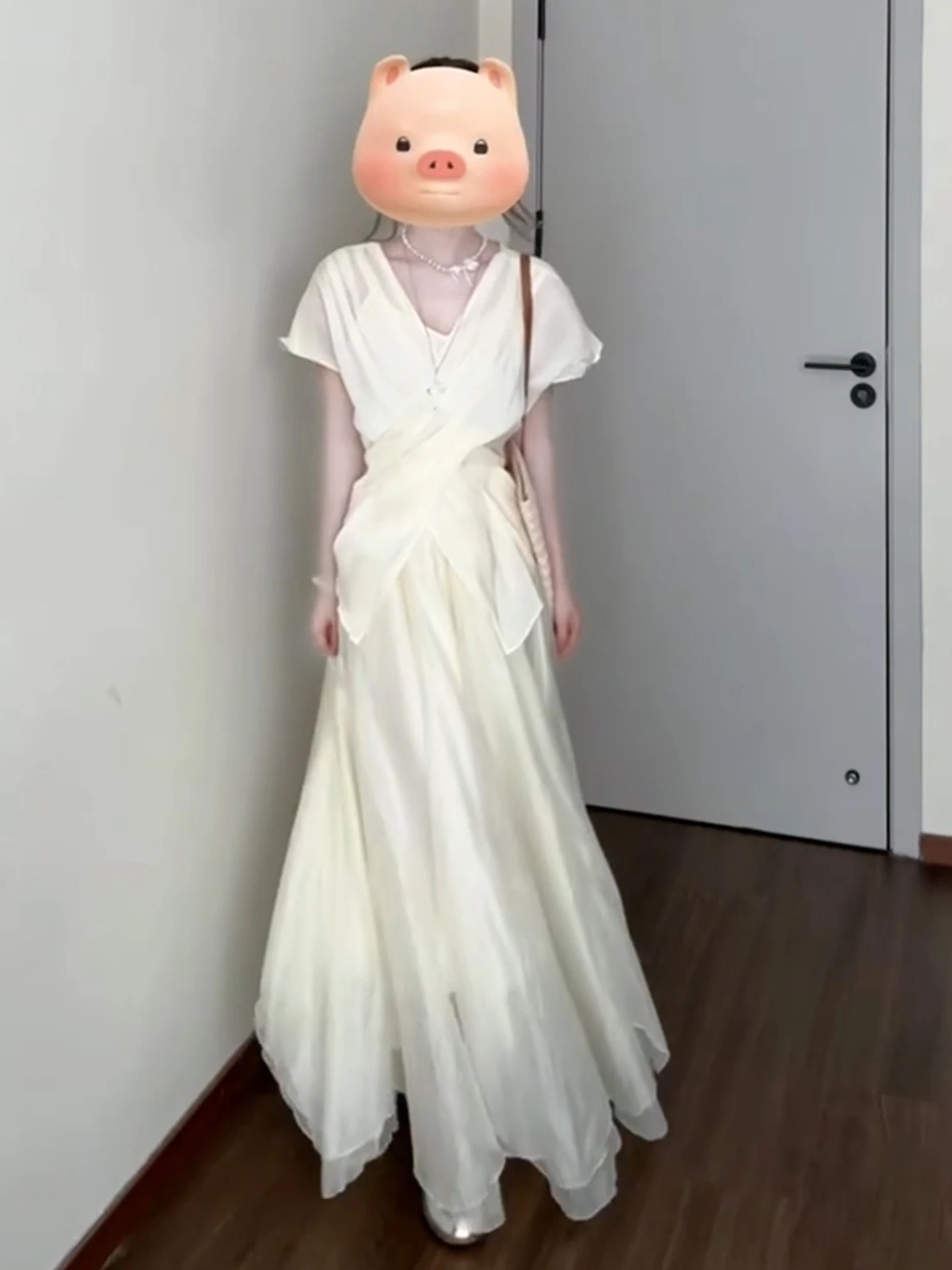 Falda acampanada de cintura alta para mujer, suave y cómoda, V-Ne Svel Long Dr, Sle, Faion coreano, novedad de verano, primavera