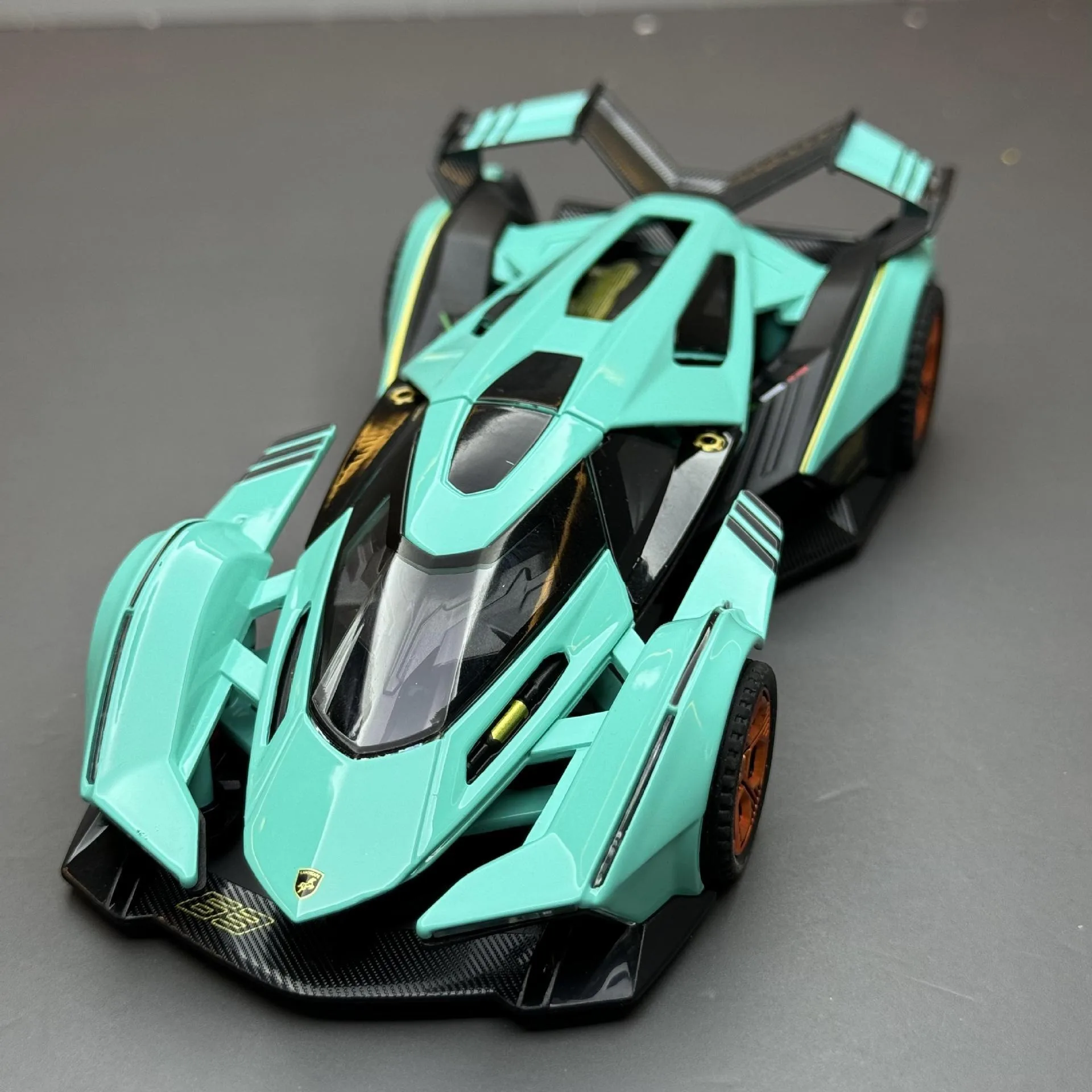 Lamborghini V12 Concept Auto sportiva Luxy Modello di auto Fonde sotto pressione Veicoli in metallo Simulazione Suono e luce per giocattoli per bambini Regalo