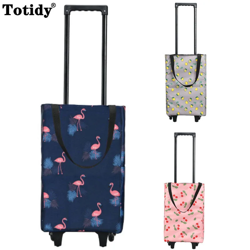 Folding Shopping Bag Women's Big Pull Cart Shopping Bags For Organizer Portable Buy Vegetables Trolley Bags On Wheels The Market