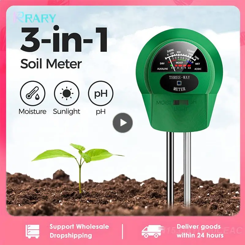 3 In1 Moisture Sunlight PH Meter Garden Soil Moisture Meter Hygrometer Probe Plants Flowers Watering Tester Testing Instrument