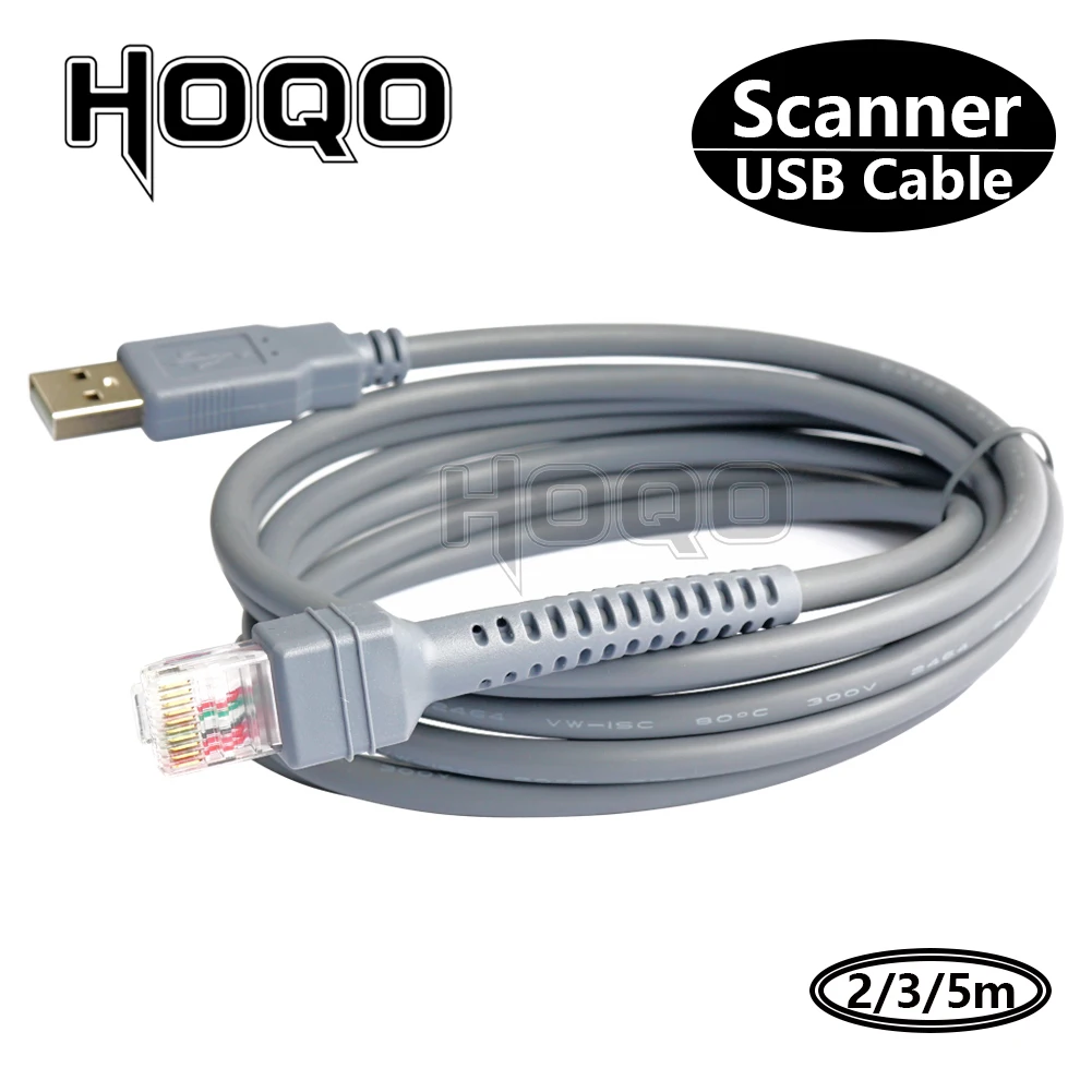 2M Barcode Scanner USB Cable LS2208/A LI2208 LS4278 STB4278 LI4278 USB to RJ45 for Symbol Zebra Motorola 6FT Flatted USB Port