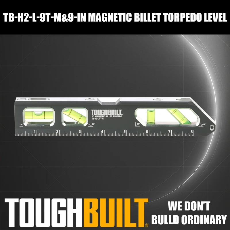 TOUGHBUILT TB-H2-L-9T-M 9 بوصة عالية القوة المغناطيسي 4-عمود مستوى الطوربيد 23 سنتيمتر أداة الملحقات