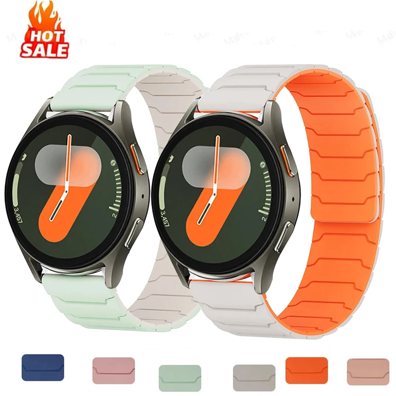 20mm Magnetic Band For Samsung Galaxy Watch 7 6 5 4 3 Silicone Loop 22mm Strap For Huawei Watch GT5/4/3Pro 46mm Ultimate Correa