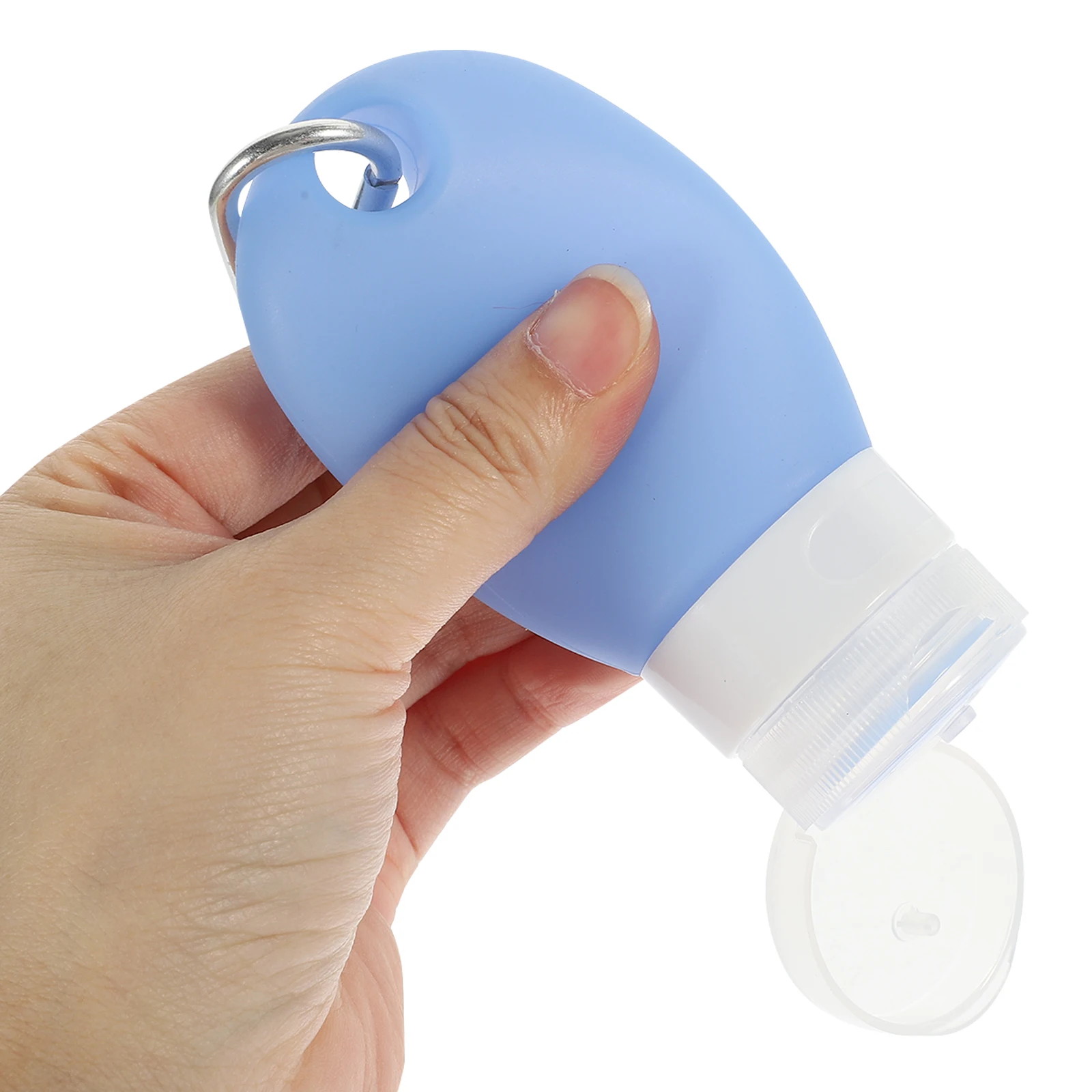 

60ml Silicone Subpackaging Bottles Blue Green Pink Random Cap Empty Travel Emulsion Storage Squeeze Dispenser Shampoo