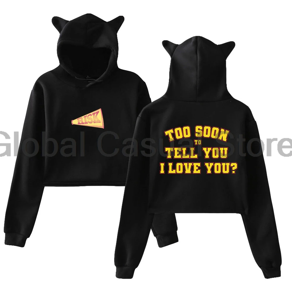 Gracie Abrams Risk Pullover The Secret of Us Tour 2024 Streetwear Cat Ears Hoodie Long Sleeve Crop Top Women's Clothes