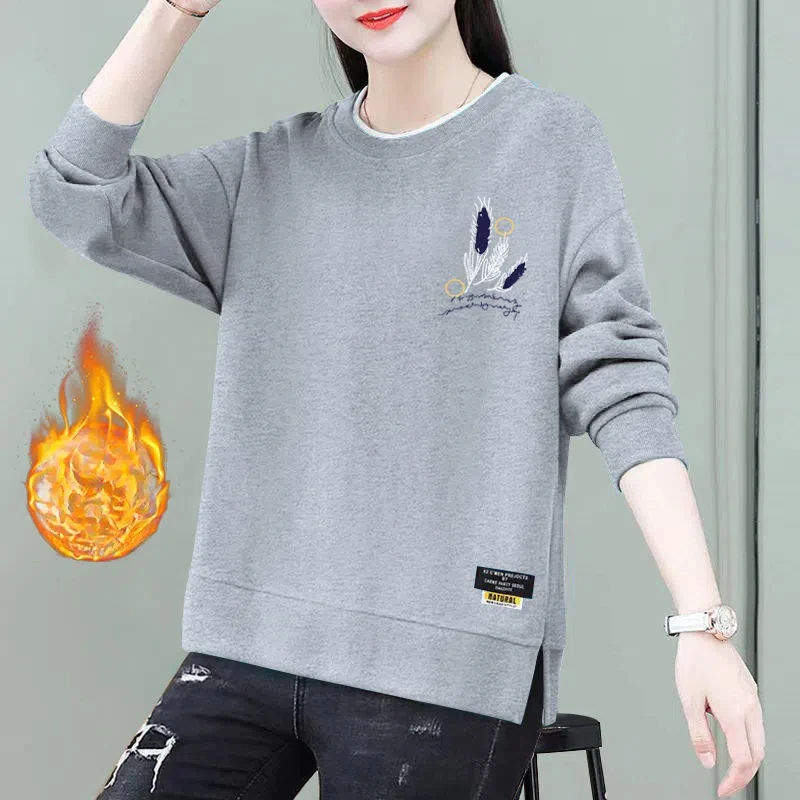 

Универсальная женская одежда, пуловер с фонариком, длинным рукавом, круглым вырезом, повседневные толстовки с буквенным принтом, осенне-зимние топы с геометрическим рисунком