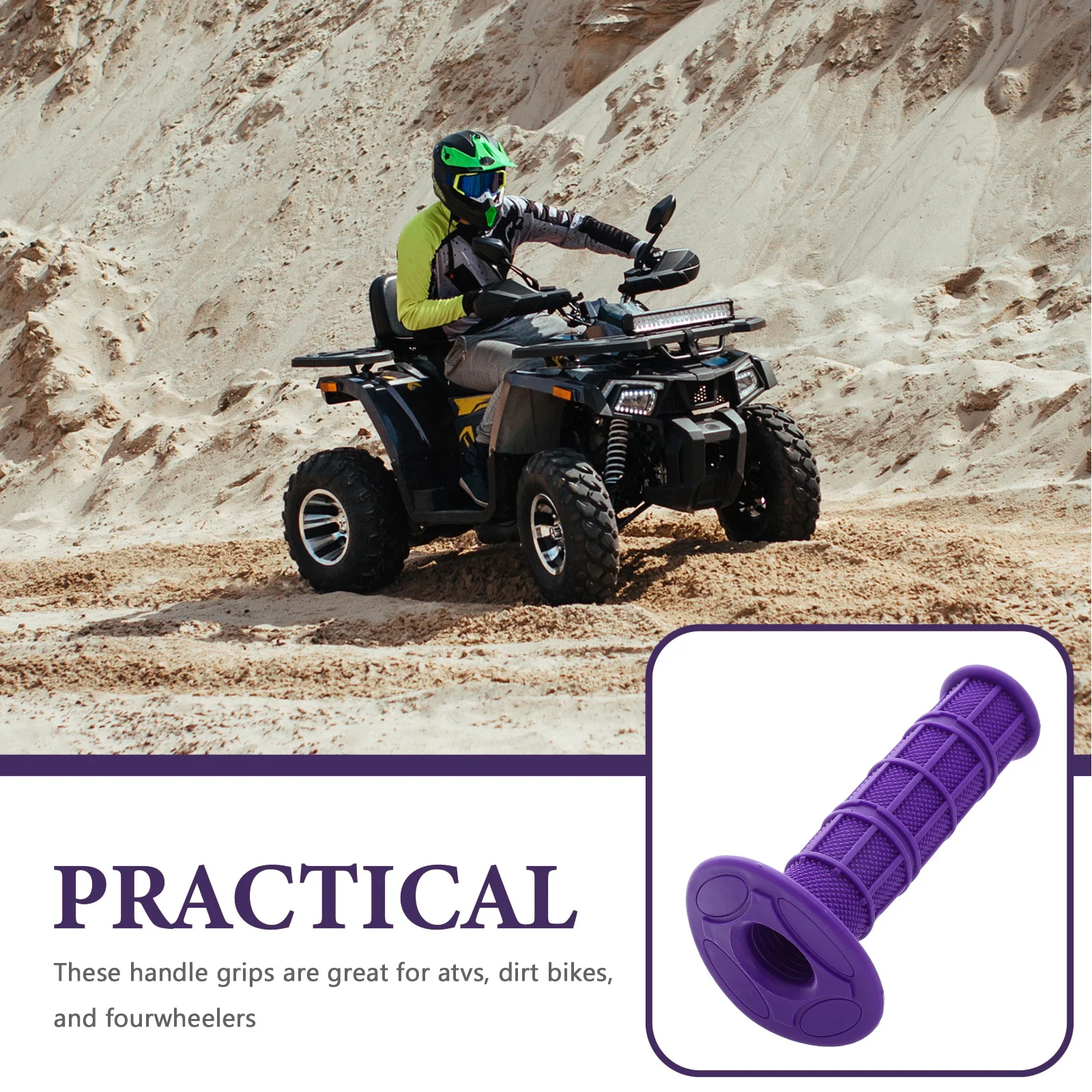 2Pcs Replacement Handlebar Grips Soft Silicone Motorcycle Atv Dirt -Wheel Purple Comfortable Non-Slip Grip