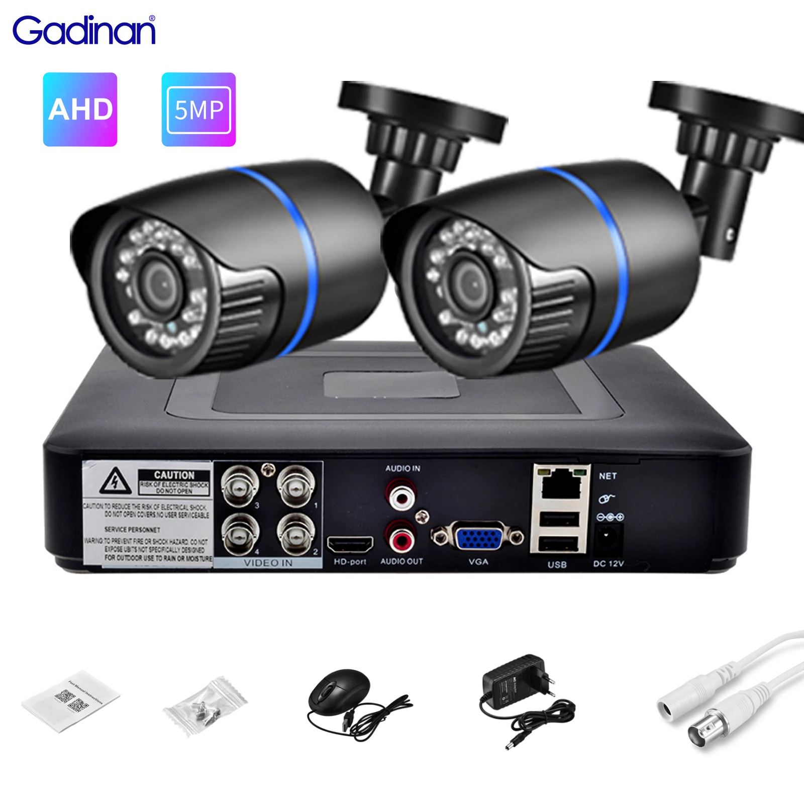 gadinan kit de vigilancia por video cameras ahd dvr cctv system 5mp 2mp 720p 4ch dvr gravador visao noturna bala em pcs 01