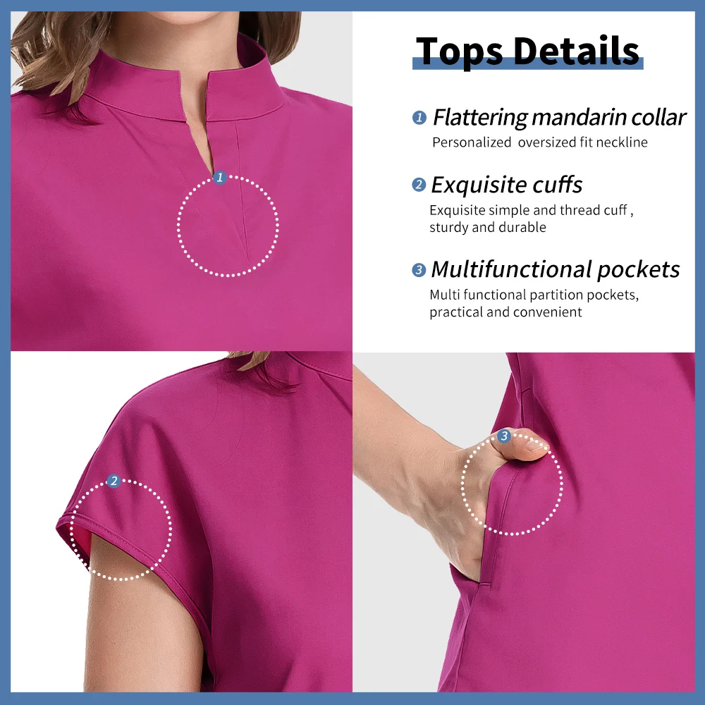 ทันตแพทย์ทํางานเสื้อผ้าผู้หญิงนุ่มทางการแพทย์สัตว์เลี้ยงโรงพยาบาล Workwear ศัลยกรรมชุดแพทย์เครื่องแต่งกายพยาบาลเครื่องแบบผ่าตัด