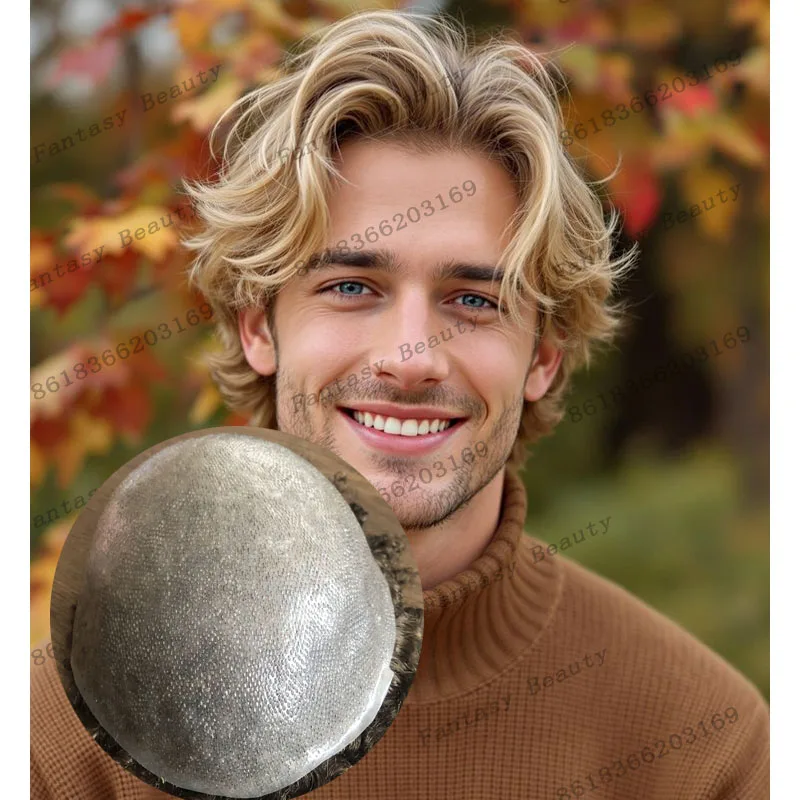 

Европейский 6-дюймовый длинный супер прочный мужской системы человеческих волос, протез, капиллярный, необнаружимый, натуральная линия волос, полная кожа, основа, парик