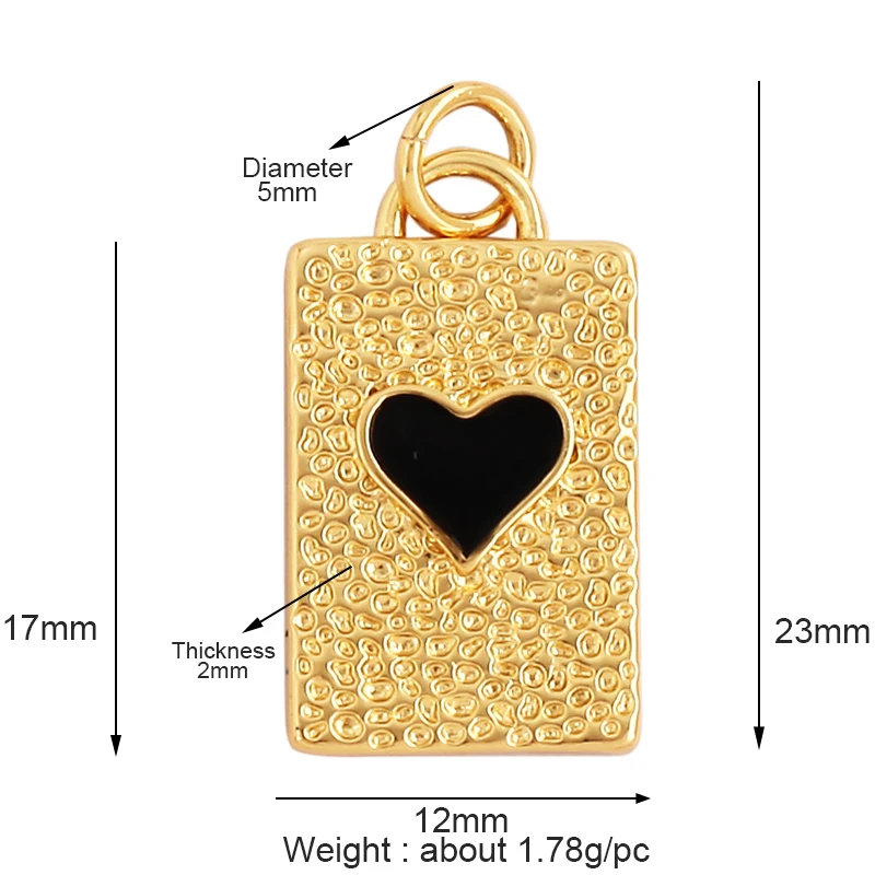 Amor corazón estrella sol flor buey cuerno dragón circón encanto colgante, joyería chapada en oro de 18 quilates hallazgos collar accesorios suministro L61