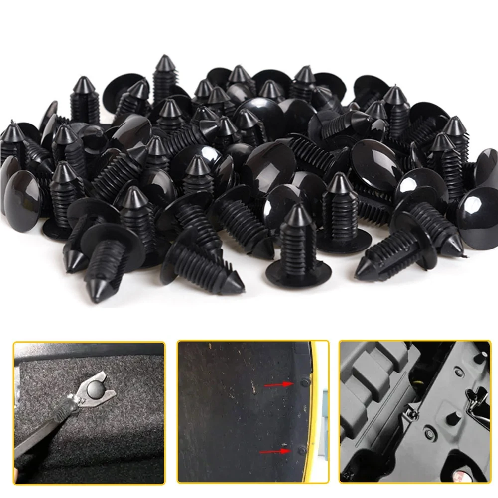 

40PCS Car Trunk Roof Trim Panel Fastener Clip Mix Black Plastic Rivet Push in 5mm 6mm 7mm 8mm Vehicle Retainer Clip Accessory