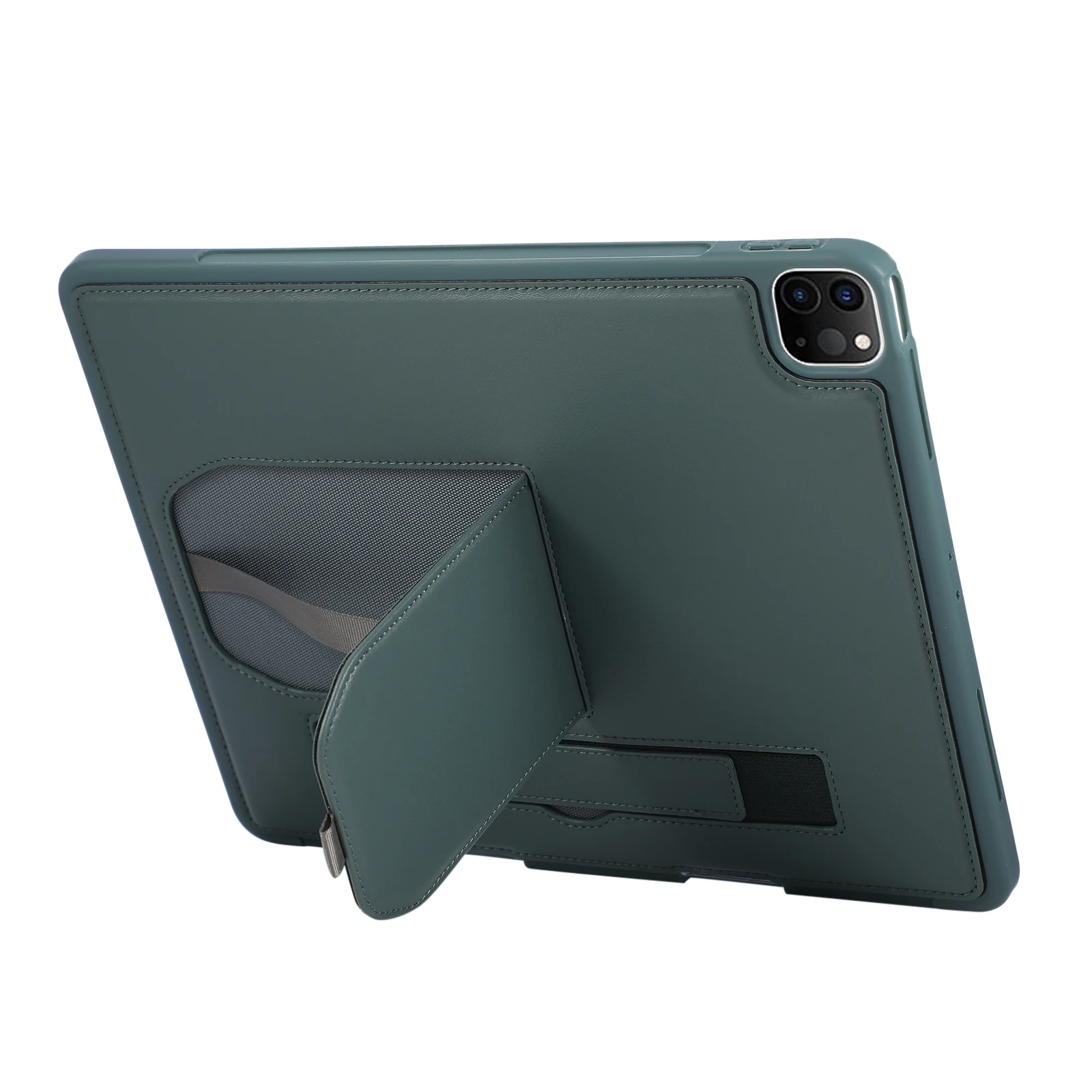 حافظة تابلت لجهاز iPad Air 13 (2025) / (2024) / Pro 12.9 (2022) / (2021) / (2020) غطاء PU + غطاء من مادة TPU مع سوار معصم #3