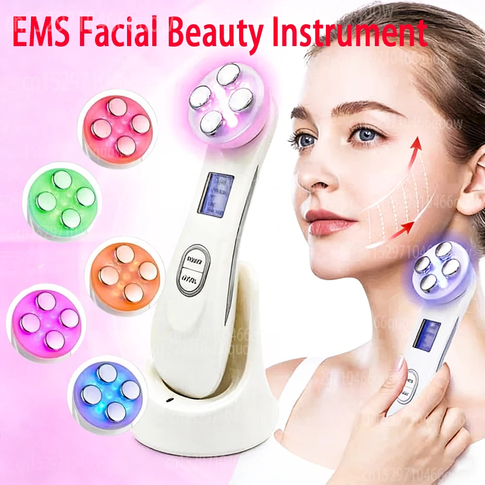 

Face Lifting Machine EMS Micro-current Facial Skin Firm Massager V Face Double Chin Lift LED Photon Rejuvenation Beauty Device
