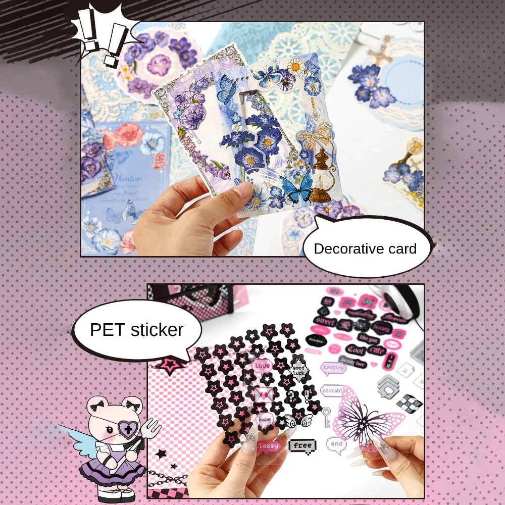 Paper Stickers DIY Itabag Insert Material Lace Ribbon Flower Itabag Decor DIY Material Colorful Creative