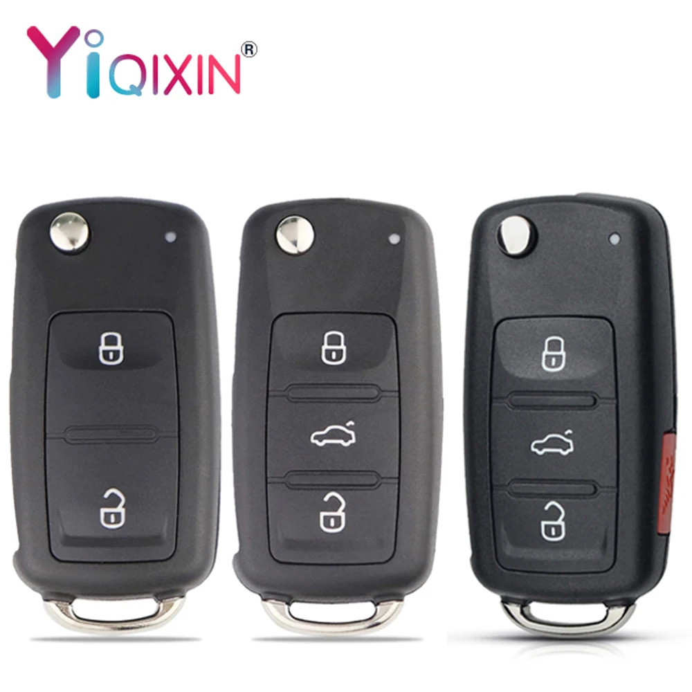 YIQIXIN 2/3 Buttons Remote Car Key Case Folding Flip For VW Volkswagen Caddy Eos Golf Jetta Beetle Polo Up Tiguan 5K0837202AD