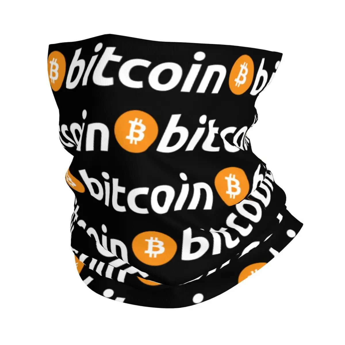 Het Bitcoin-Logo Nek Gaiter Bedrukt Unisex Gezichtsmasker Sjaal Warme Hoofdband Wandelen Winddicht