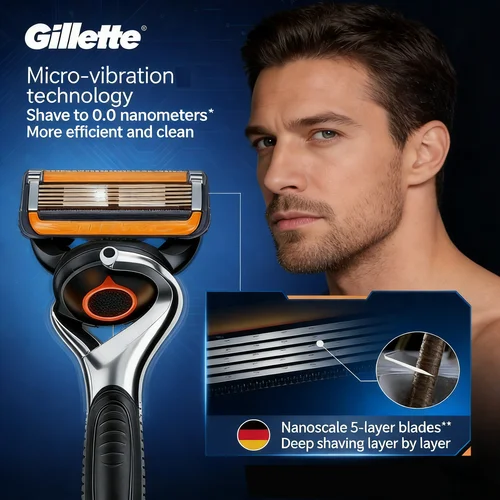 Imagen 2 del producto Maquinilla de Afeitar Gillette Fusion5 ProGlide Shield para Hombre, con Batería, Mango FlexBall y Recortadora de Precisión