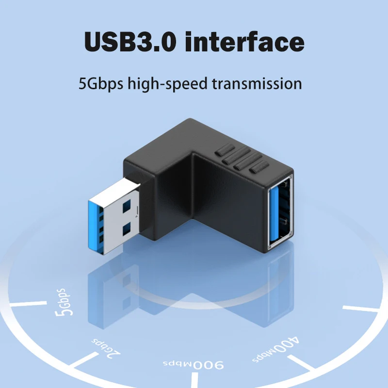 USB 3.0 Male to Female Extension Adapter USB Multiple Direction 90 270 Degree Combo Vertical Up and Down Angle Coupler Connector