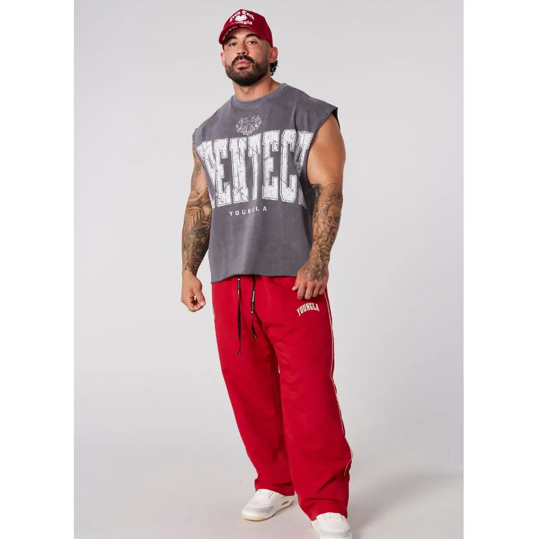 YA Summer New Men's Oversized fallow Sleeveless top Cotton Sports Fitness Short Sleeve Joggers Gym Running Training waistcoat image 4