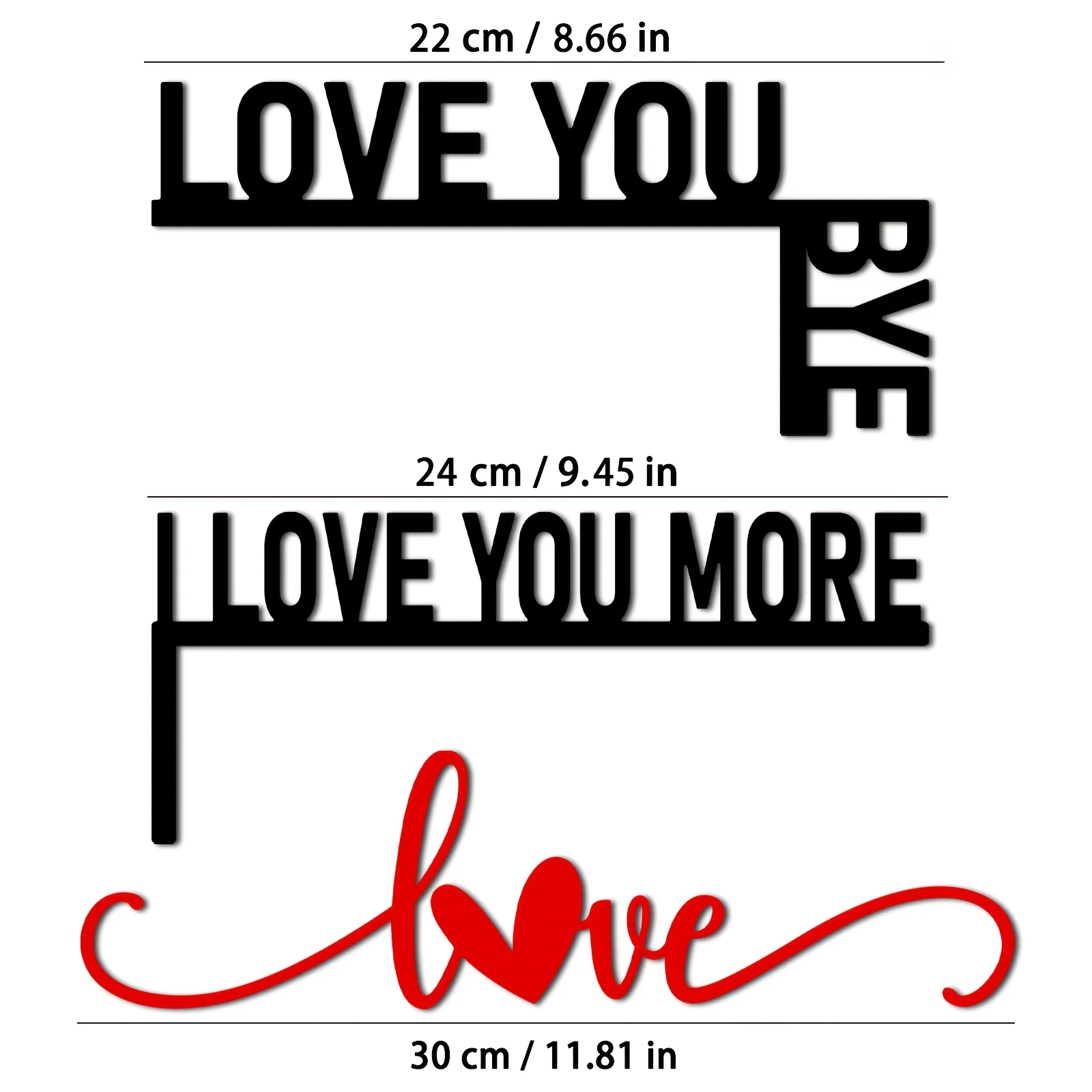 CIFbuy Metal Love You Wall Art Iron Romantic Door Decor No Drill Reusable Minimalist Sign Couple Home Room Decor Warm Family