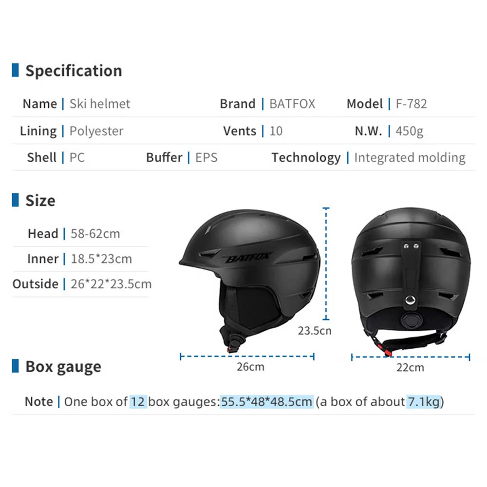 Ski Helmet Safety Cycling Skateboard Snowboard Helmets Winter Sports MTB Road Bike Integrated molding Warm Helmets For Men Women