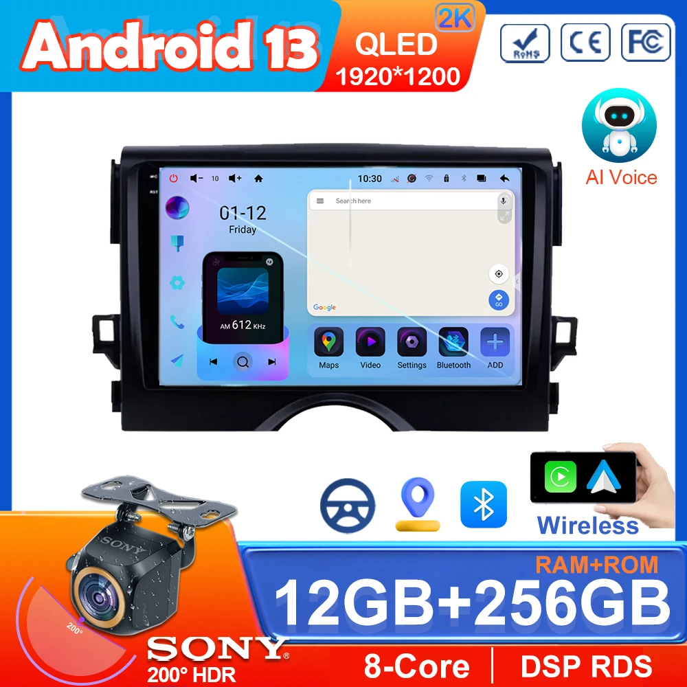 

Android 13 для TOYOTA REIZ Mark X 2009-2019 Автомобильный GPS QLED IPS стерео экран Авто Wifi радио видео мультимедийный плеер навигация