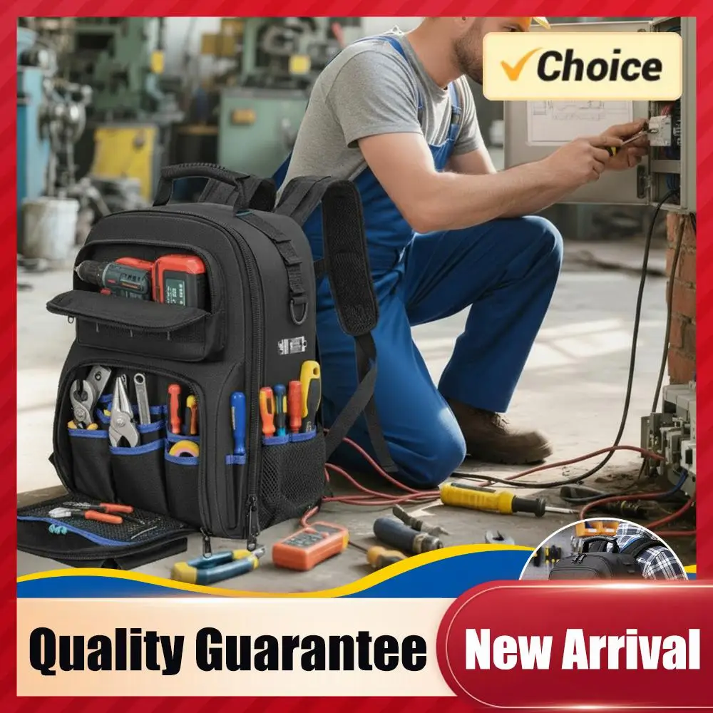 

Прочный рюкзак электрика большой вместимости, профессиональная рабочая сумка через плечо, сумка для хранения инструментов, съемный органайзер для инструментов