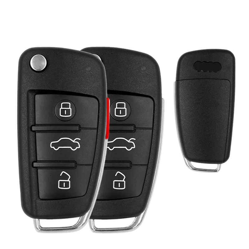 YAYUN 3/4 botones plegable Flip remoto funda para llave de coche Shell Fob funda para llave AKADF101 para Audi A6 A6L A2 A3 A4 A8 Q7 TT