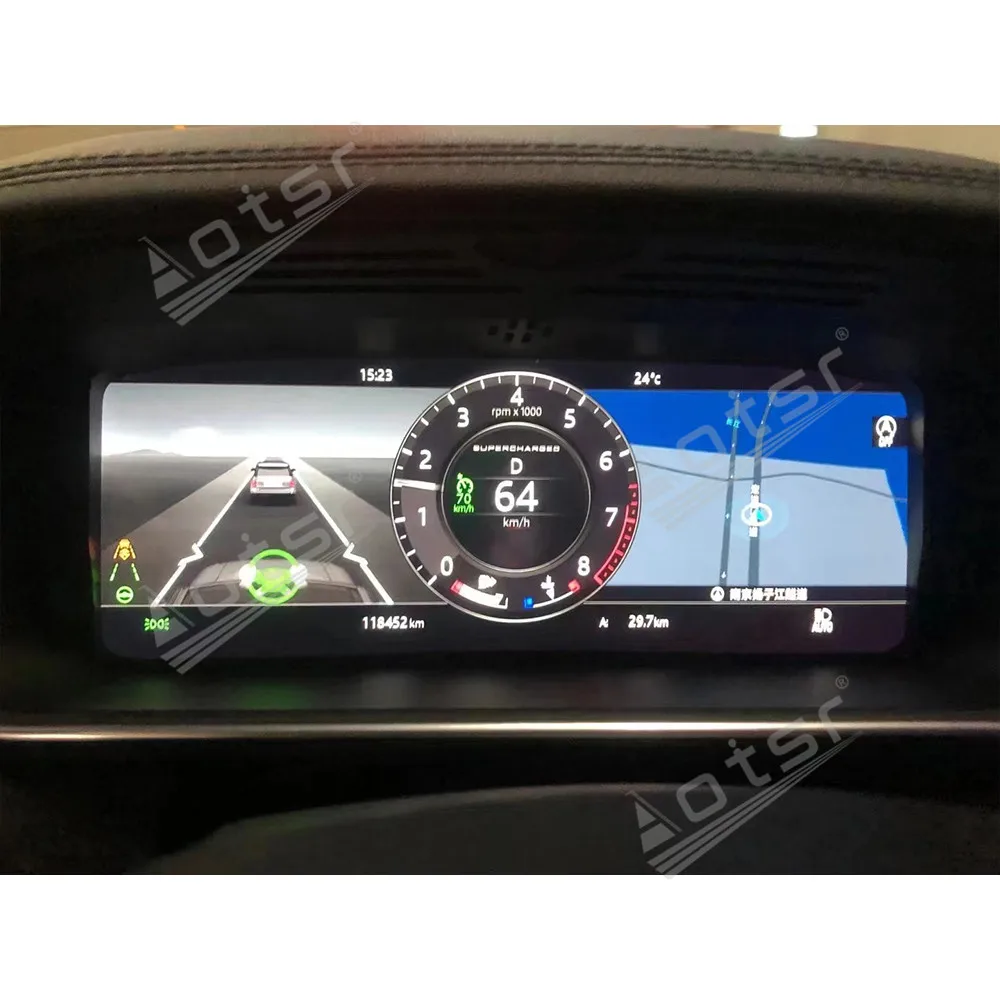 شاشة عداد المسافات الرقمية المزدوجة لاند روفر جاكوار XE 20 غلاف من الألومنيوم 2018 مشغل LCD لوحة القيادة سرعة متر