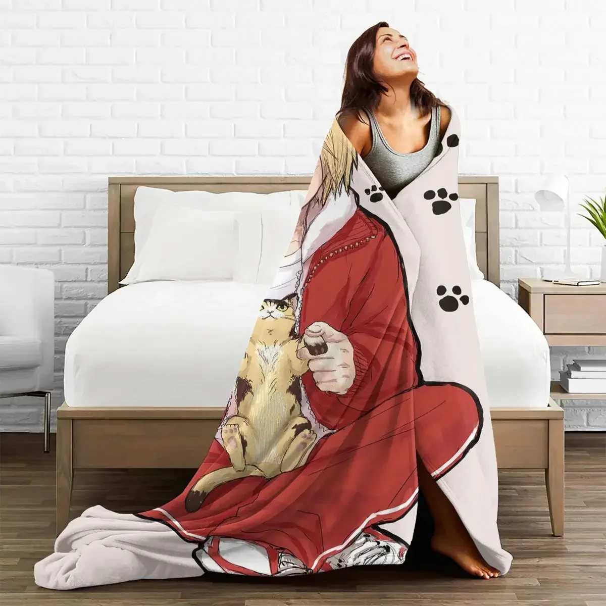 كنما كوزوم اليابانية أنيمي الصوف بطانية رمي محبوك ، مفرش سرير دافئ ناعم محمول ، بطانيات الأريكة المنزلية ، Haikyuu