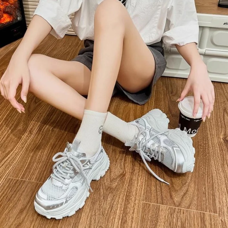 

Internet Celebrity Dad Sneakers for Women ins 2025 Spring new fashion trendy breathable thick-soled sports shoes