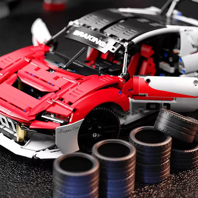 Nuevo JD-009 MOC, vehículo de carreras deportivo técnico único, modelo Hypercar, bloques, ensamblaje de rompecabezas, juguetes DIY, regalos de navidad para niños