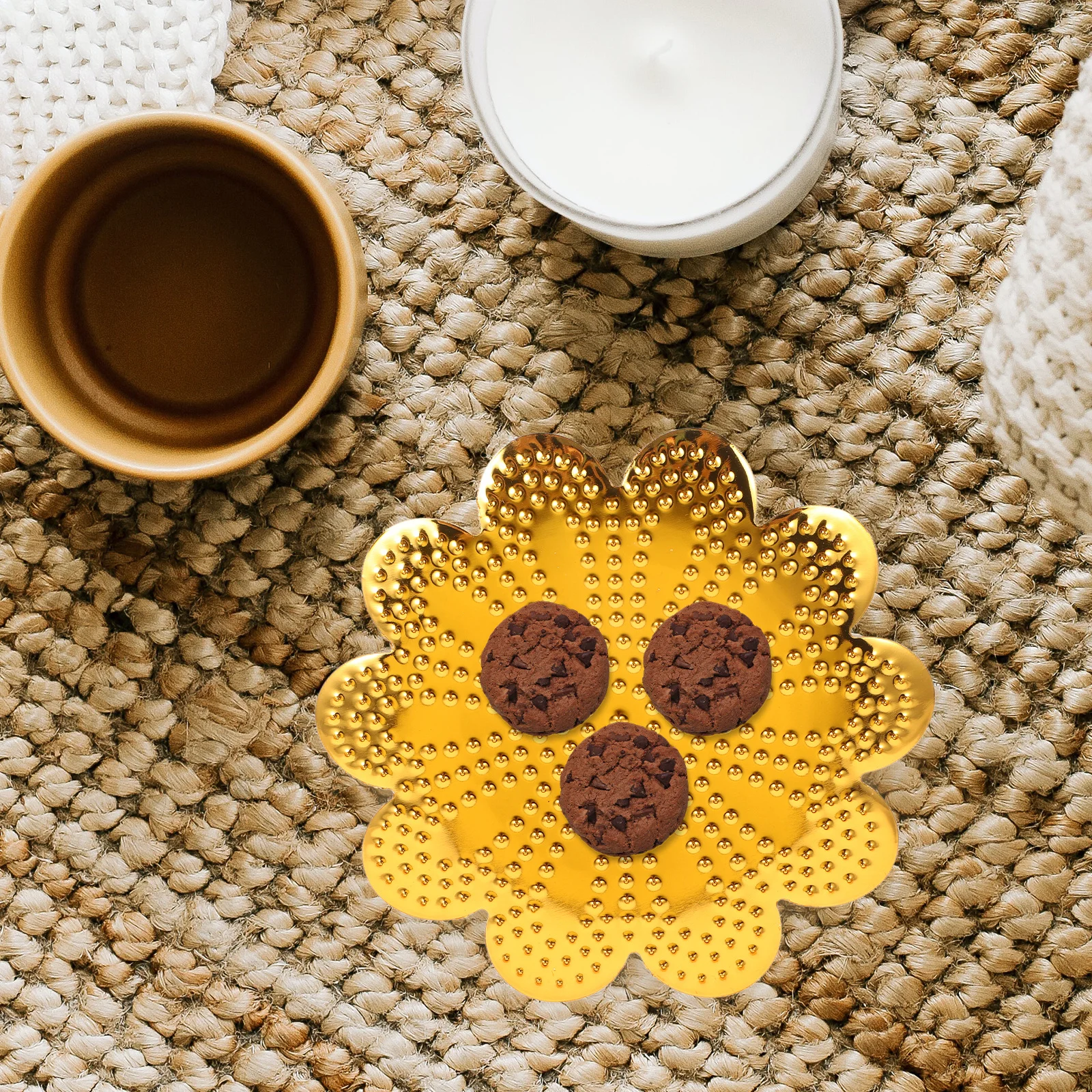 

Decorative Snack Tray Square Serving Plate Large Capacity Fruit Storage Holder for Candy Dessert Fruit Tray for Party