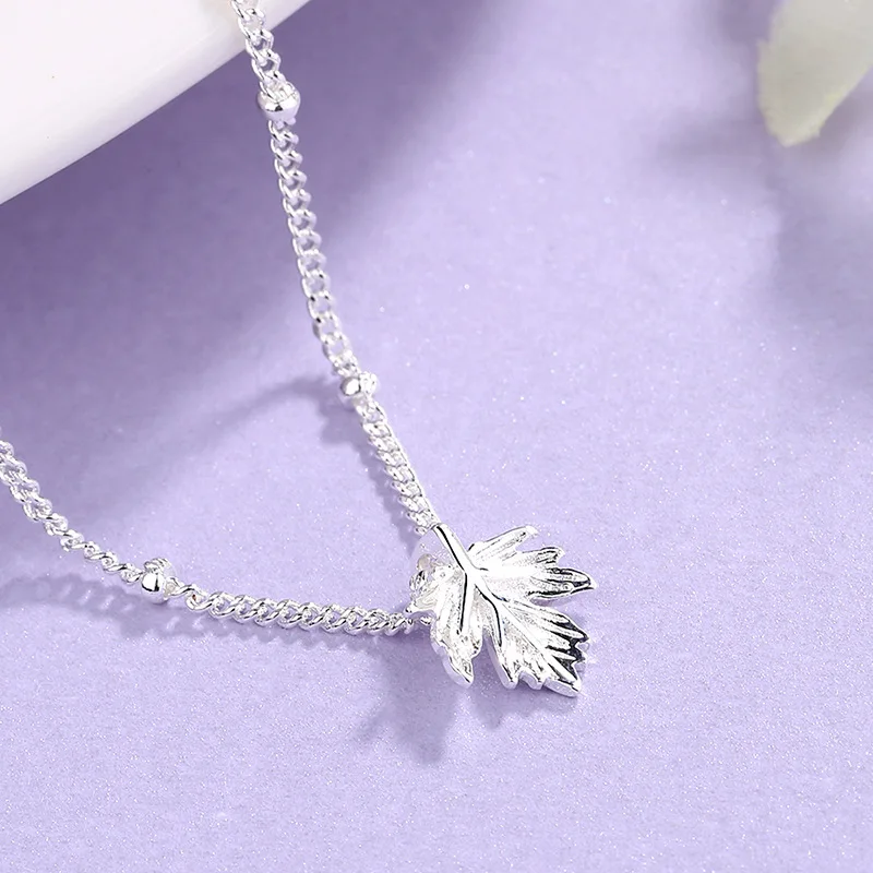 CIAXY Silver Color Maple Leaf Bracelets for Women Small Fresh Fashion Charm Bracelet Fashion Jewelry pulseras