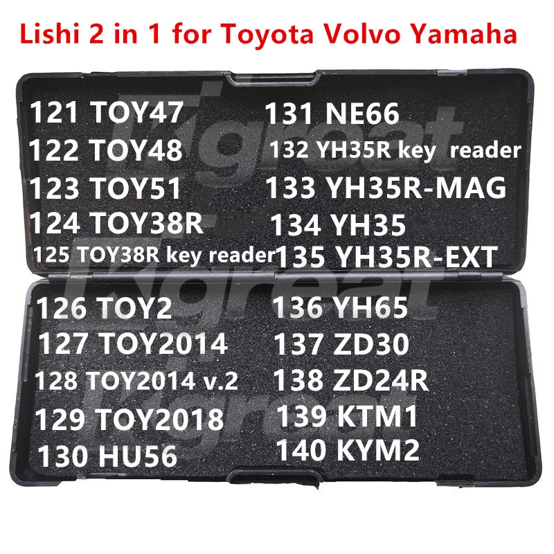 Lishi 2 في 1 لـ فولفو ، TOY47 TOY48 TOY51 TOY38R TOY2 TOY2014 TOY2018 HU56 NE66 YH35R YH65 ZD30 ZD24R KTM1 KYM2 ، 121-140 ، 2 في 1