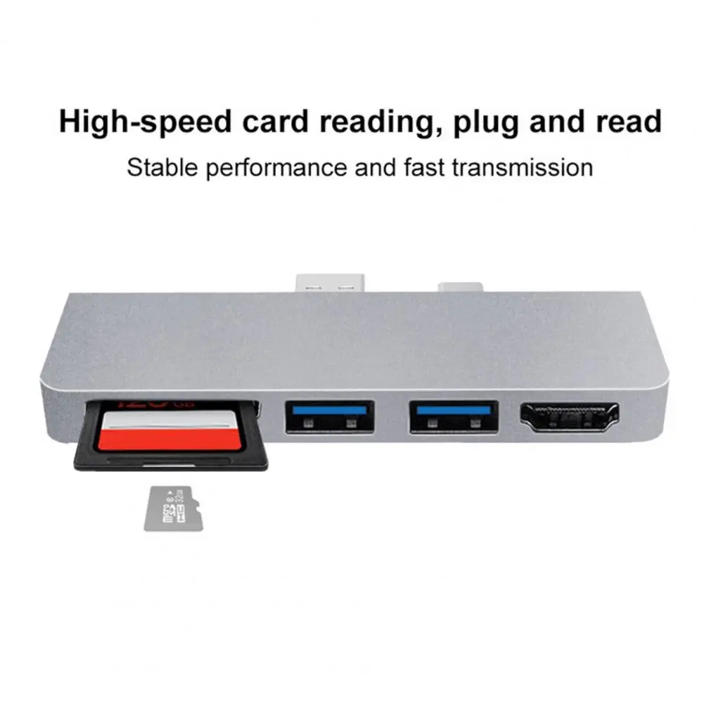 Convenient Space-saving Multifunctional 5 in 1 USB2.0/3.0 Port HDMI-compatible TF/SD-Card Expansion Docking Station