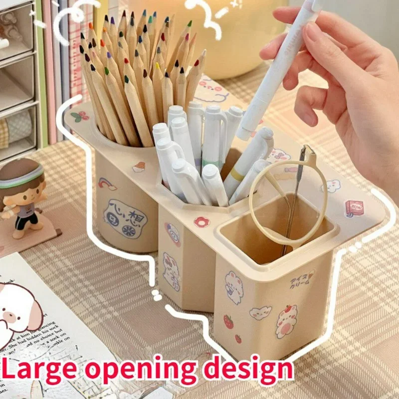 Ins Desk Pen Holder Organizer Free Punch Desktop Cute Storage Rack Desk Stationery Storage Box Tableside Pencil Box New