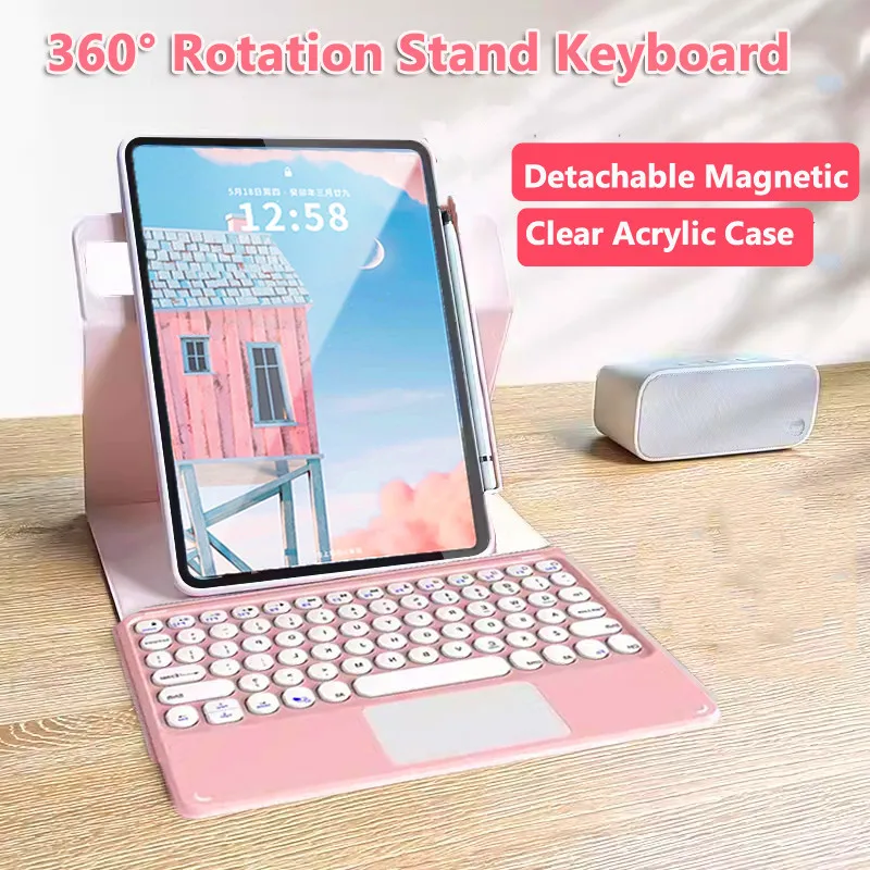 Case for Samsung Galaxy Tab S10 Plus S10+ 12.4 S9 FE Plus 12.4 A9 Plus S8 S7 11 A7 10.4 A8 10.5 S6 Lite 2024 20 Acrylic Keyboard