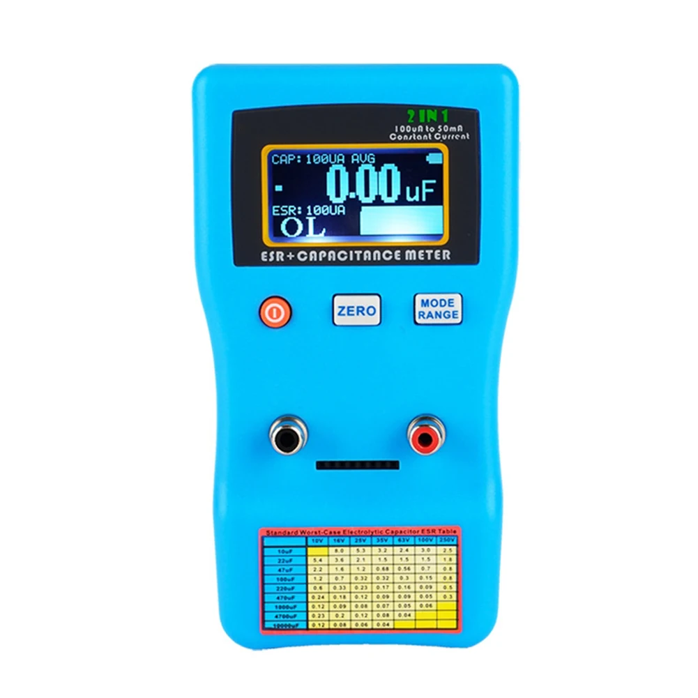 

2 in 1 Digital Low Ohm Capacitance Meter Analyzer with Auto Range Function for Capacitor Testing and ESR Analysis