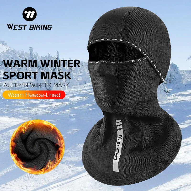 

WEST BIKING Cycling Warm Headwear High Elastic Breathable Bandana Outdoor Sports Ski Running Full Face Mask Fleece Scarf Cap