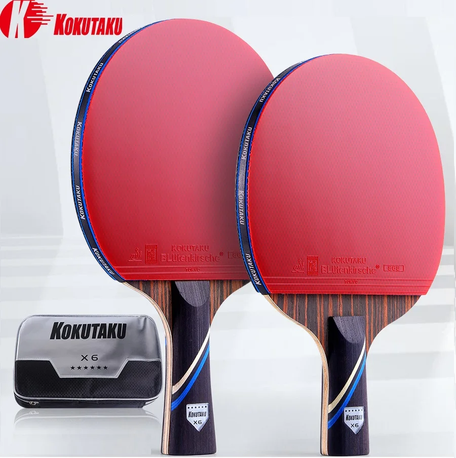 

(2 шт./пара) Ракетка для настольного тенниса Kokutaku X6 Star Nice Training Racket Набор весла для пинг-понга (без мячей)