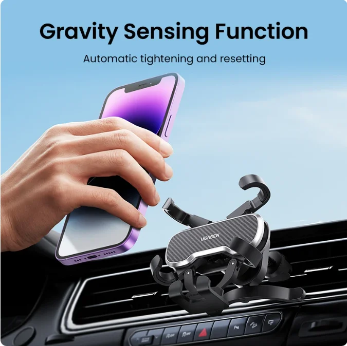 Soporte para teléfono UGREEN en el soporte para teléfono móvil con clip para salida de aire del coche Soporte GPS para iPhone 15 14 Soporte para teléfono para automóvil