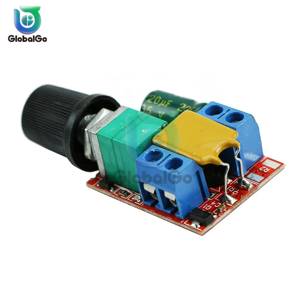 5A Voltage Regulator Mini PWM DC Motor Speed Controller 3V-35V Speed Regulator Control Switch LED Dimmer DC 5V 12V 24V