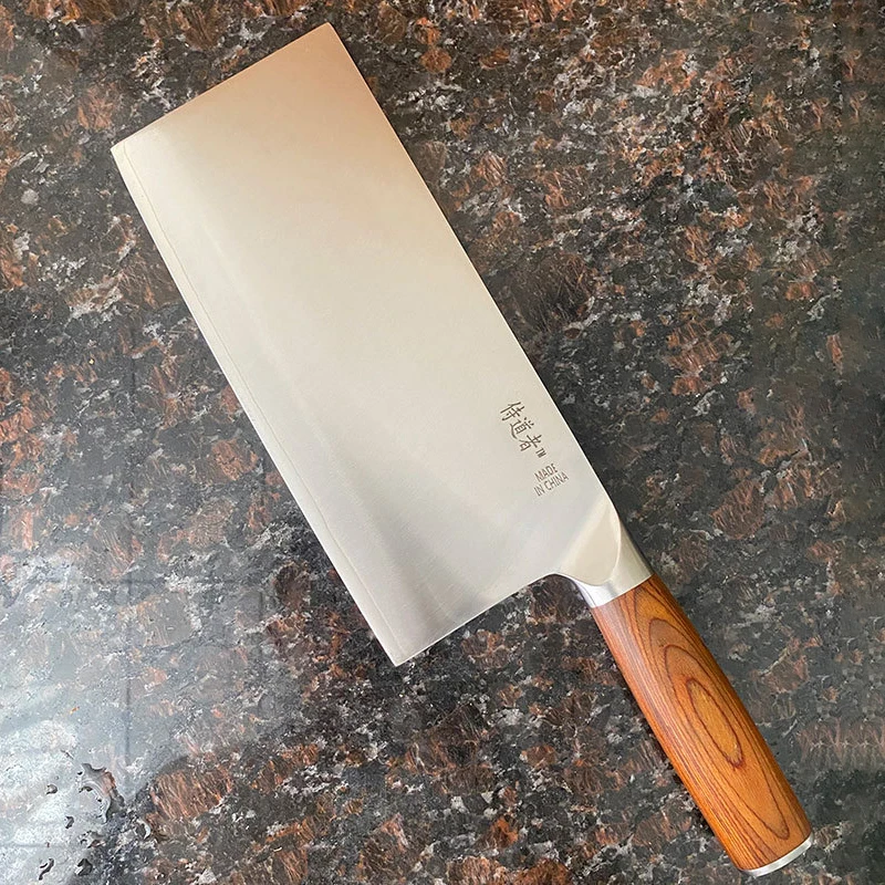 8.3 Inch Slicing Knife 3 Layers Clad Steel 10Cr15MoV Blade Sharp Chef Cleaver Kitchen Knives For Cutting Vegetables And Meat